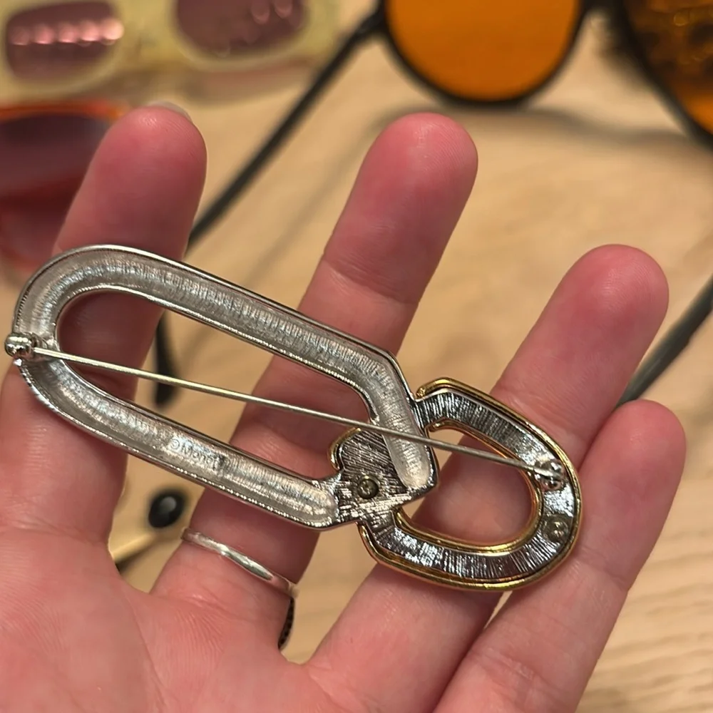 Monet Gold and Silver Two Tone Metal Carabiner